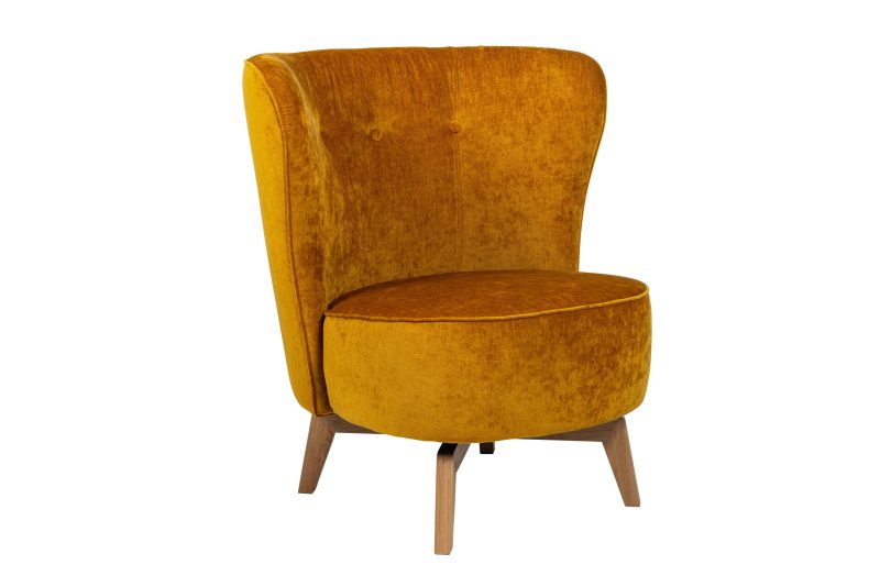 Carmen armchair in eros mustard fabric