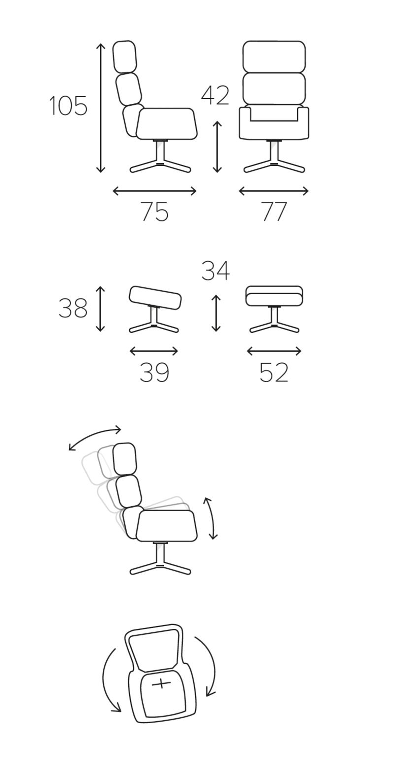 Turtle swivel armchair by Conform - Image 12