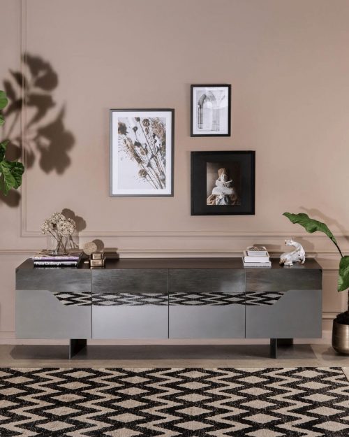 Canova matt black sideboard by Tonincasa