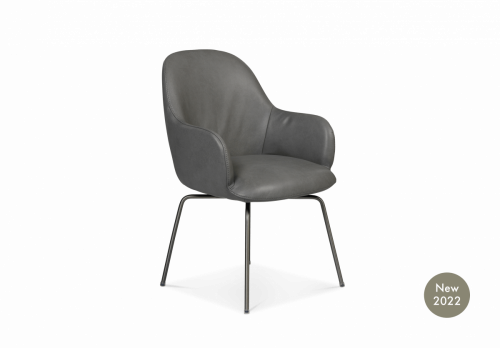 Paloma leather swivel dining chair by Furninova