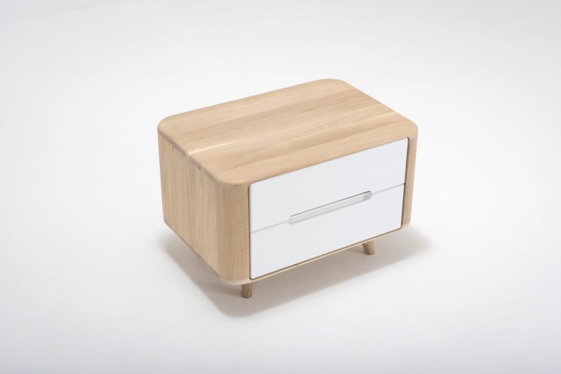 Ena solid wood 2 drawers nightstand