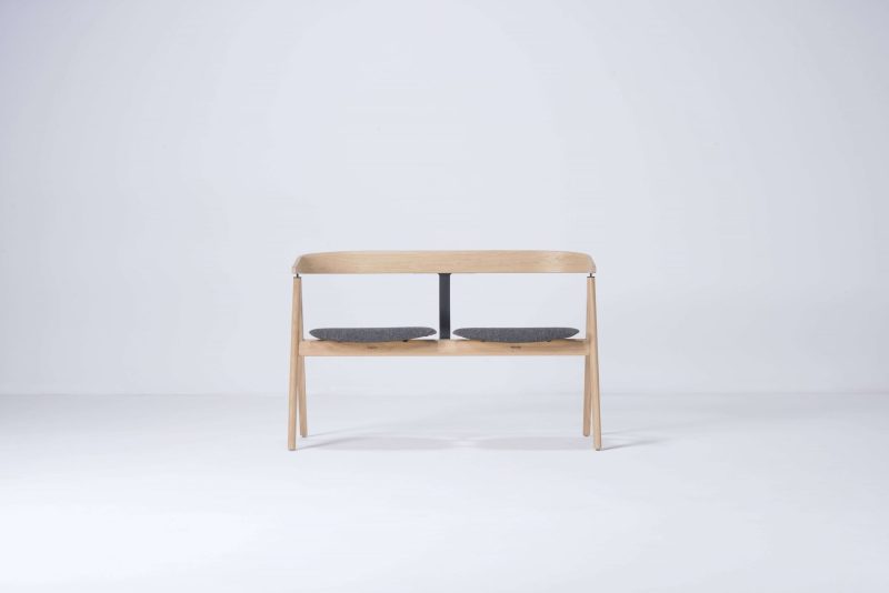 Ava solid wood bench upholstered - Image 4