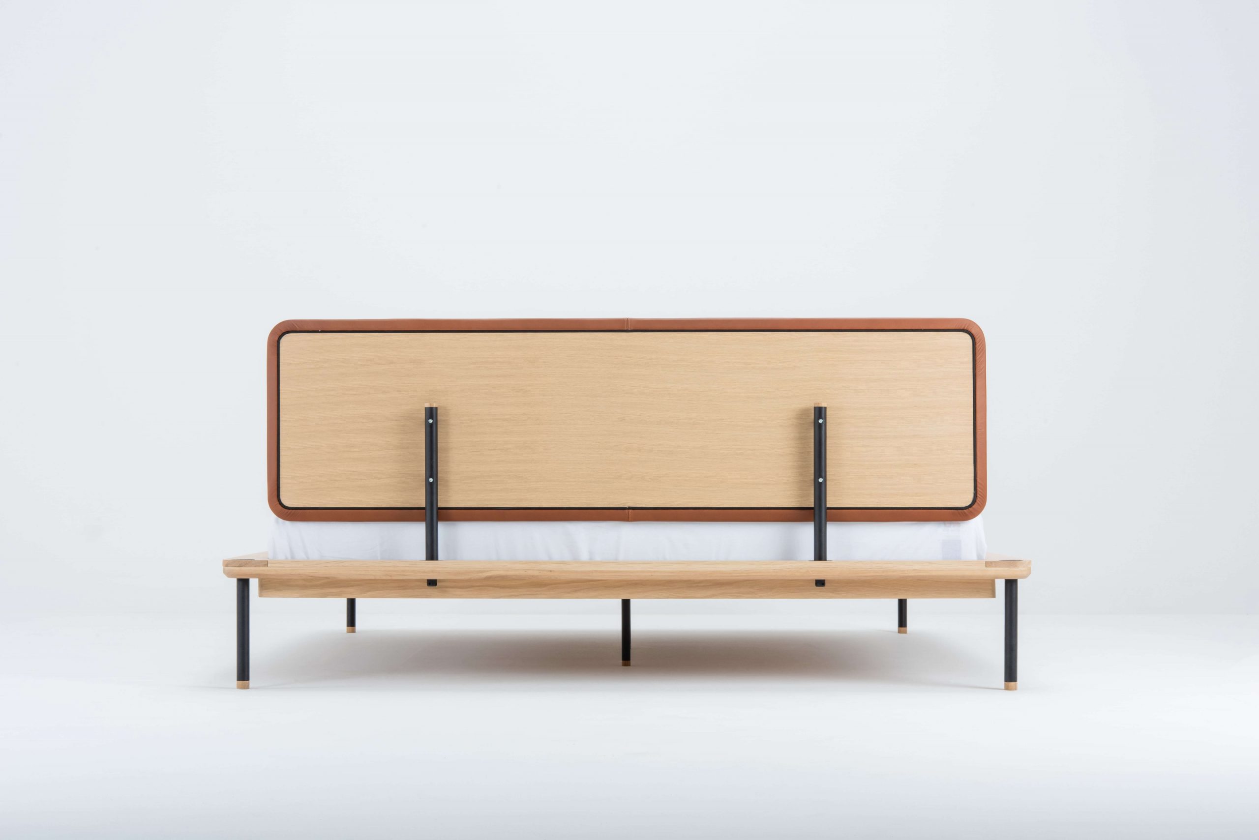 Fina solid wood leather headboard bed - Image 5