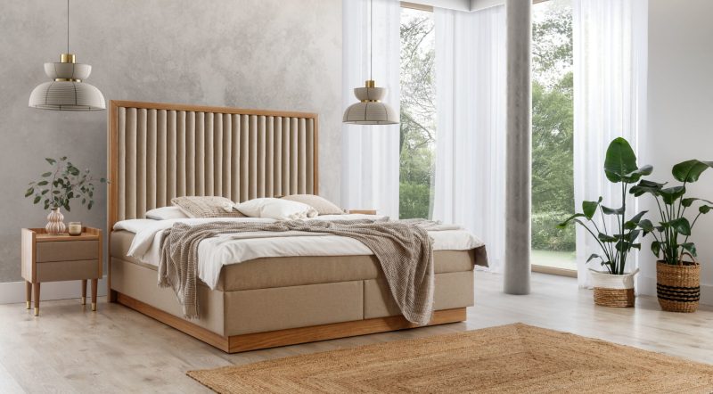 Continental bed with headboard 800 - Image 3