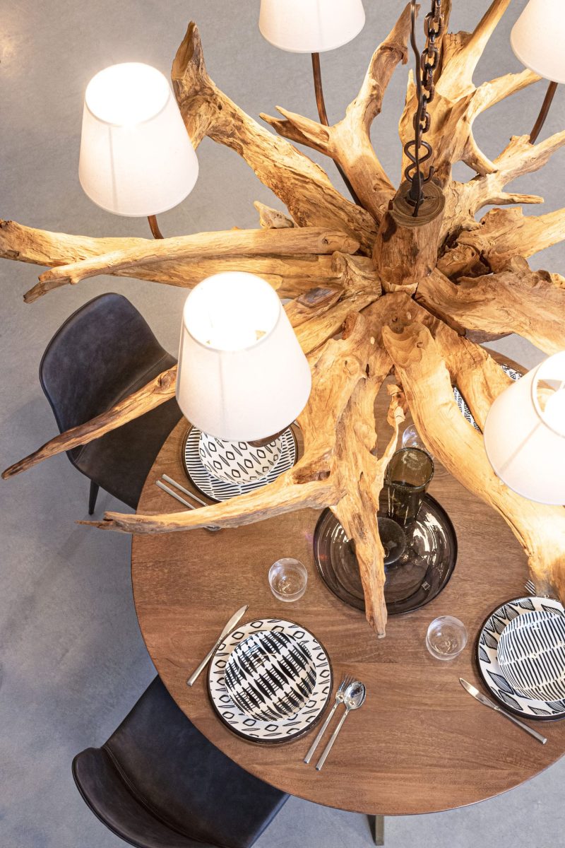 Sherman wood round dining table by Bizzotto - Image 8