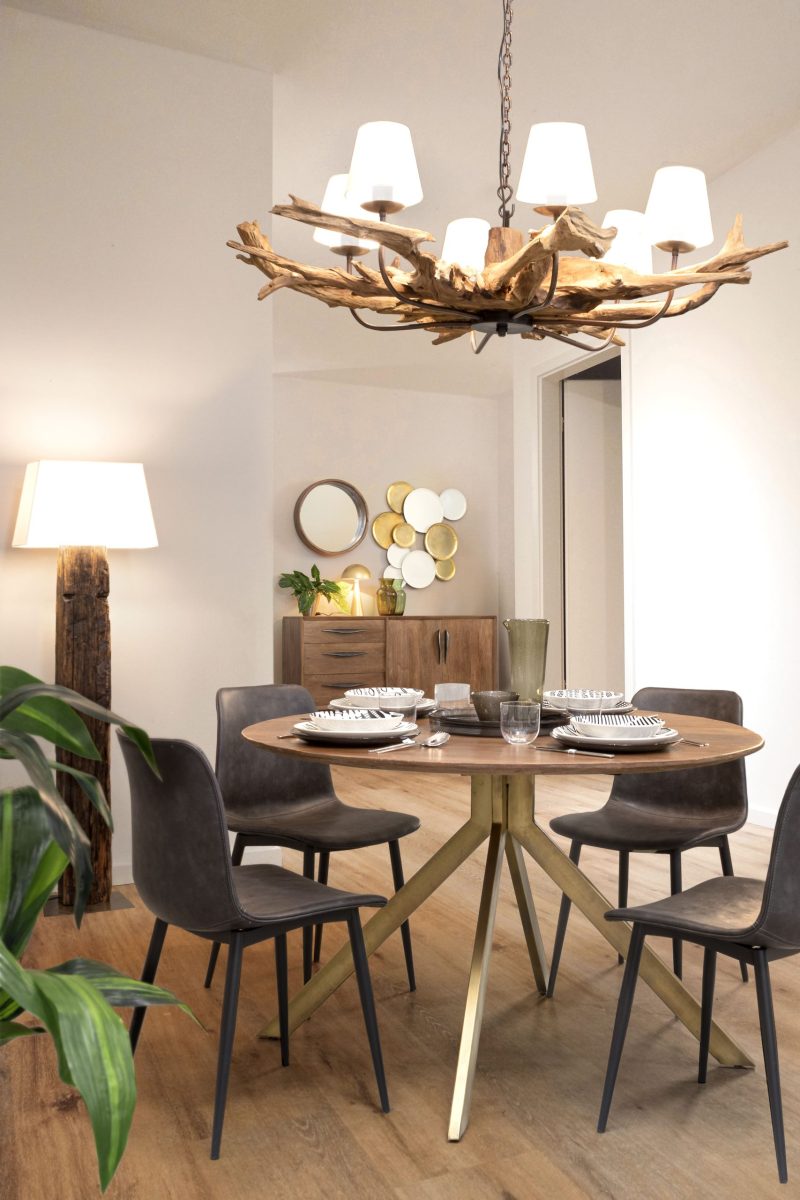 Sherman wood round dining table by Bizzotto - Image 7
