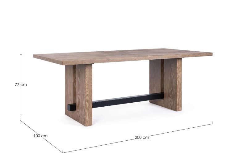 Monroe oak wood dining table by Bizzotto - Image 3