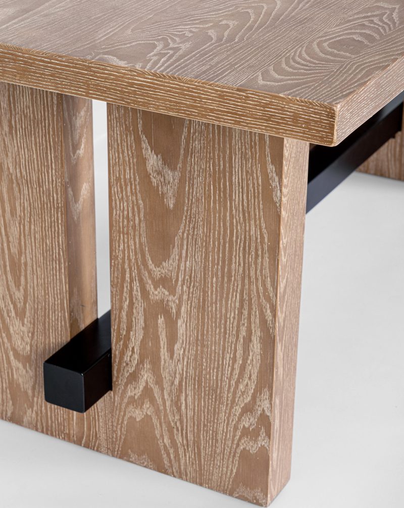 Monroe oak wood dining table by Bizzotto - Image 6