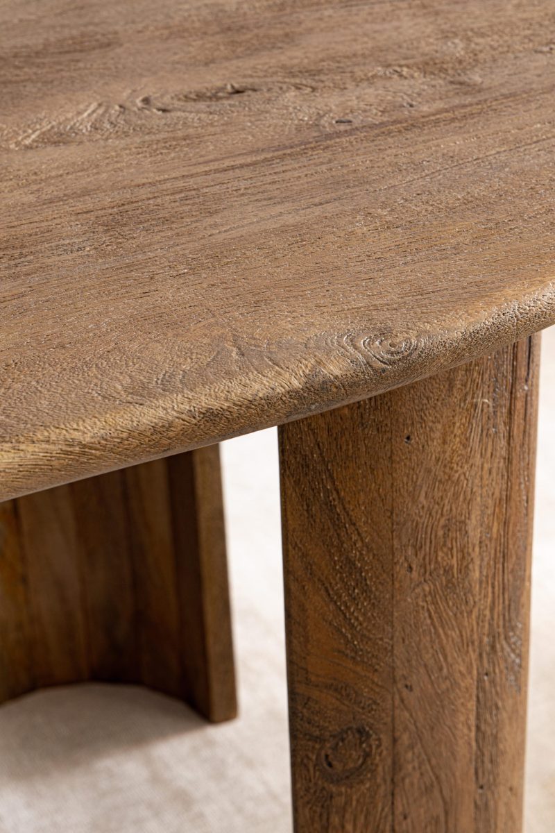 Orlando oval natural wood dining table by Bizzotto - Image 5