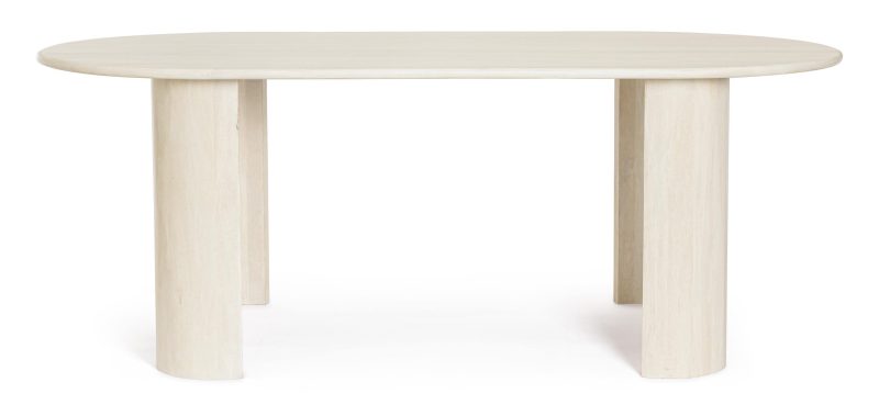 Orlando oval natural wood dining table by Bizzotto - Image 12
