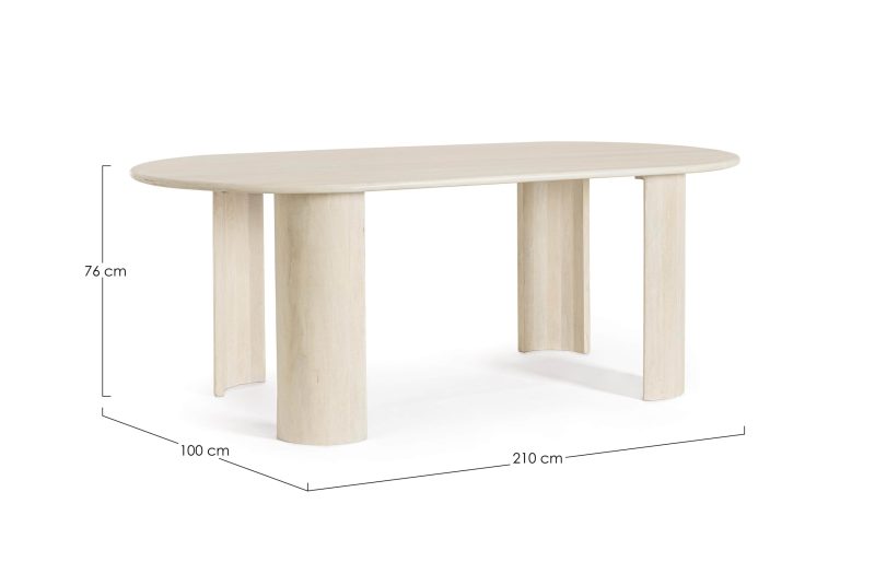 Orlando oval natural wood dining table by Bizzotto - Image 8