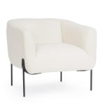 Claudine white boucle armchair by Bizzotto