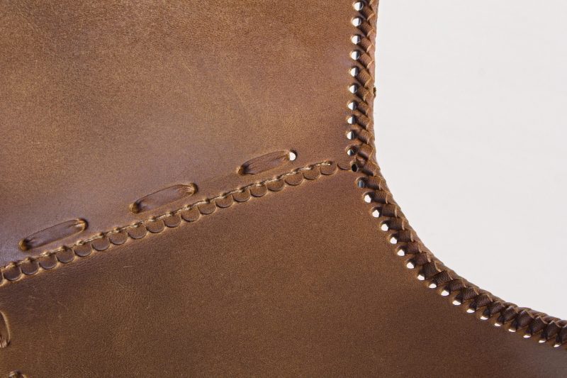 Eaton leather brown armchair by Bizzotto - Image 7