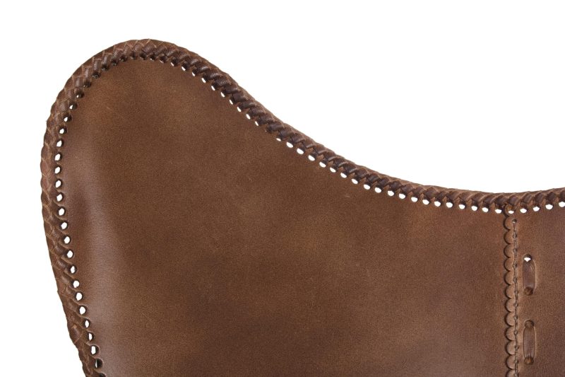 Eaton leather brown armchair by Bizzotto - Image 6