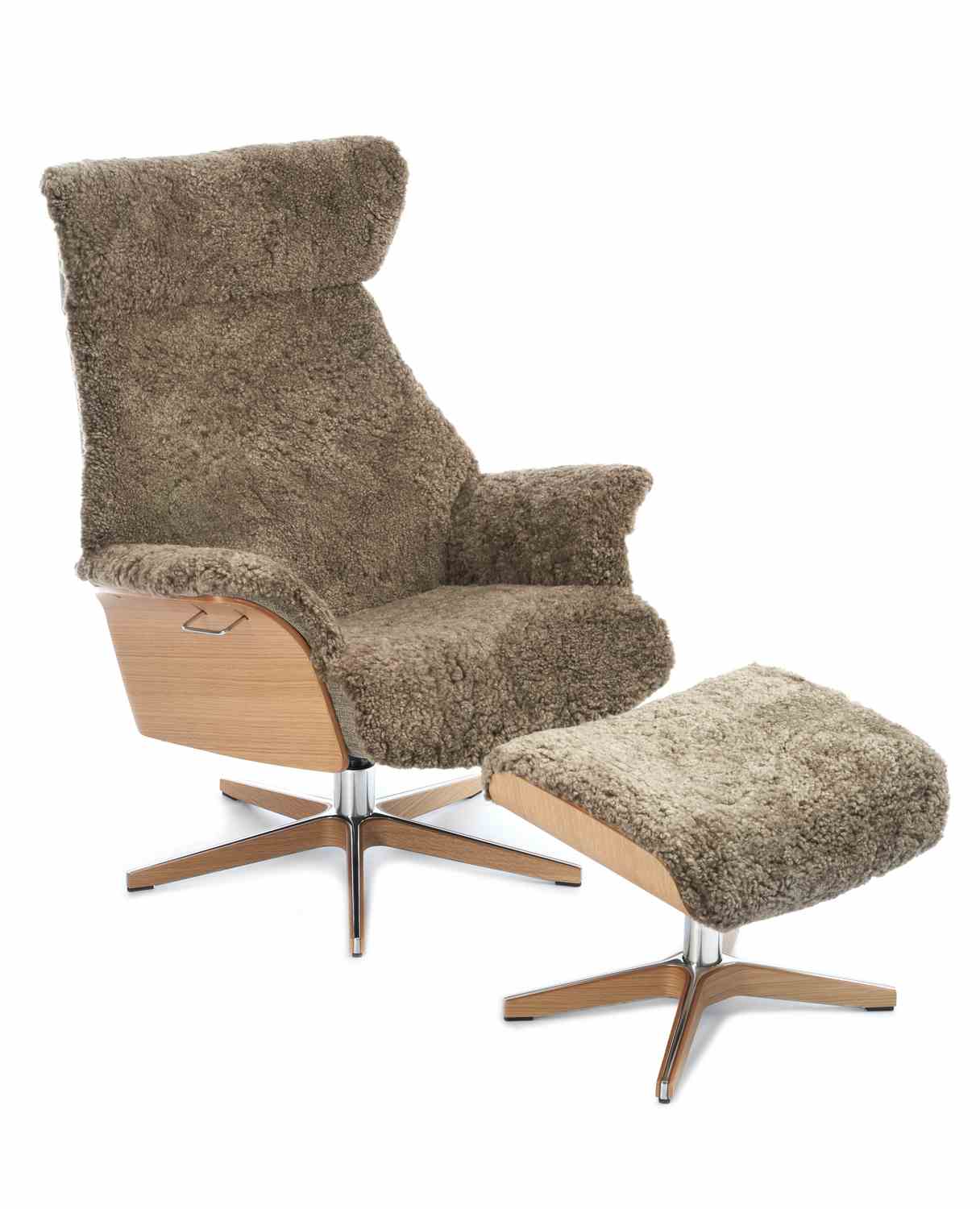 Air sheepskin swivel return memory armchair by Conform - Image 7