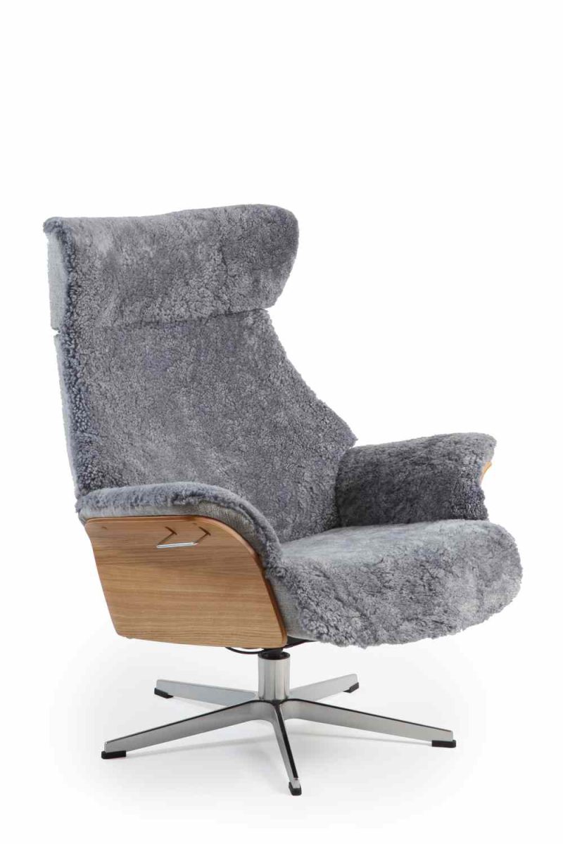 Air sheepskin swivel return memory armchair by Conform