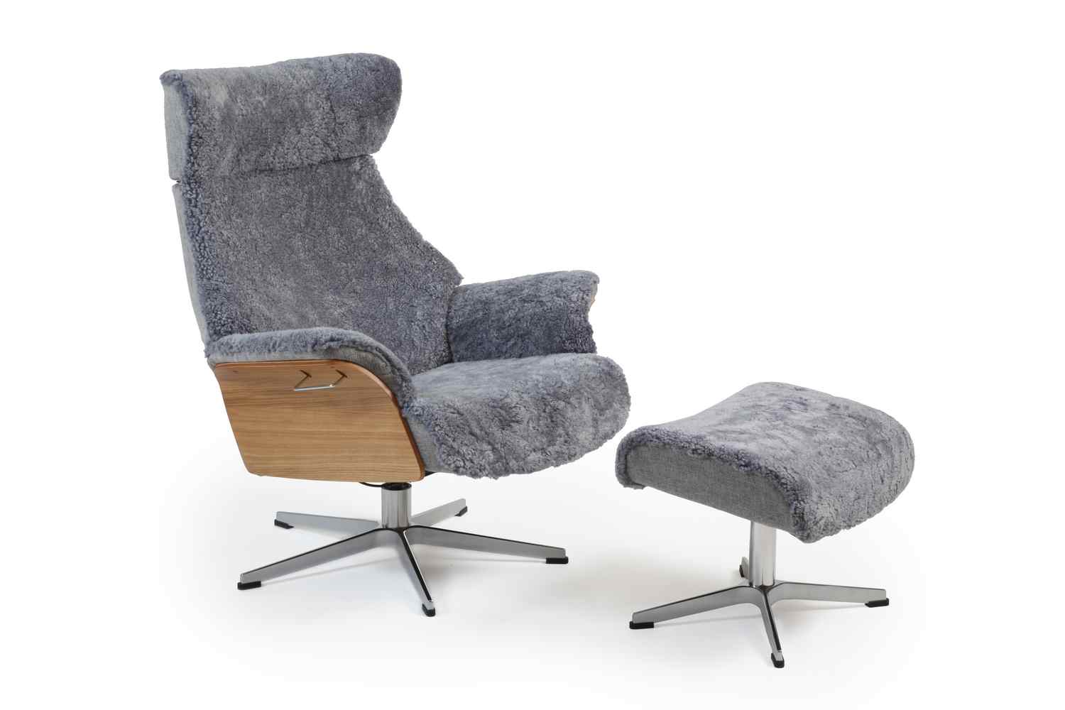 Air sheepskin swivel return memory armchair by Conform - Image 11